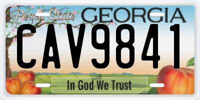 GA license plate CAV9841