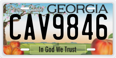 GA license plate CAV9846