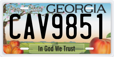 GA license plate CAV9851