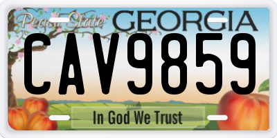 GA license plate CAV9859