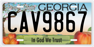 GA license plate CAV9867