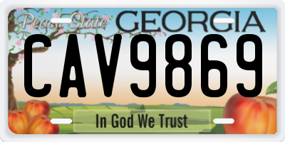 GA license plate CAV9869