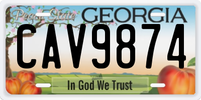 GA license plate CAV9874