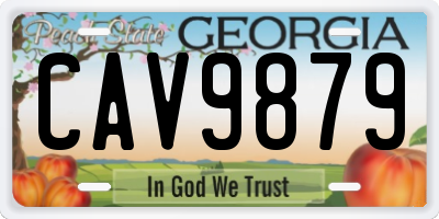 GA license plate CAV9879