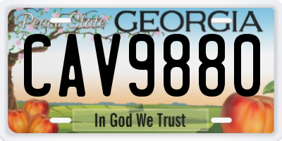 GA license plate CAV9880