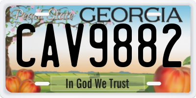 GA license plate CAV9882