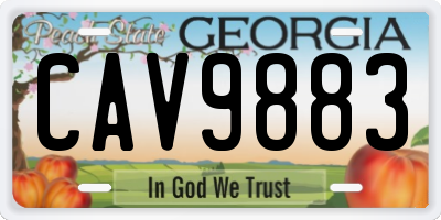 GA license plate CAV9883