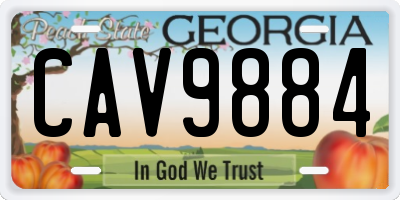 GA license plate CAV9884