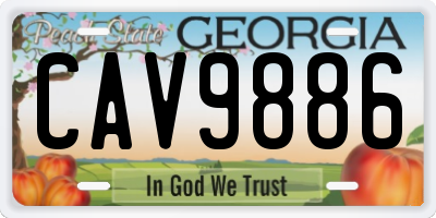 GA license plate CAV9886