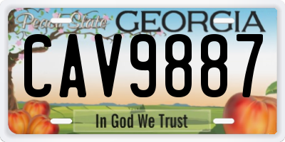 GA license plate CAV9887