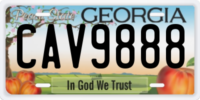 GA license plate CAV9888