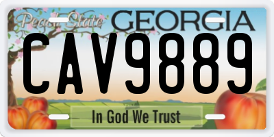 GA license plate CAV9889