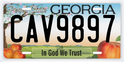 GA license plate CAV9897