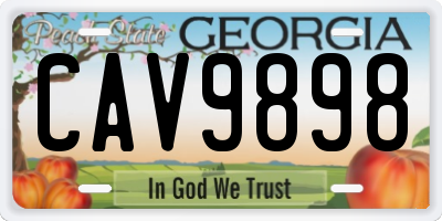 GA license plate CAV9898