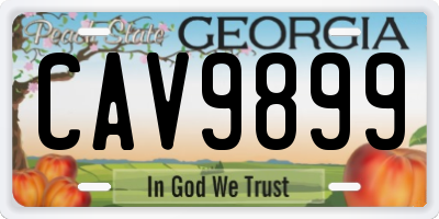 GA license plate CAV9899