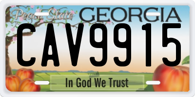 GA license plate CAV9915
