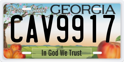 GA license plate CAV9917