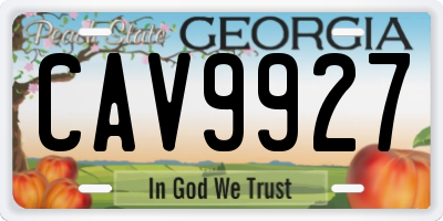 GA license plate CAV9927