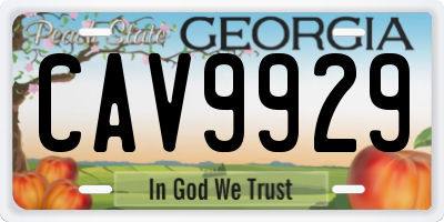 GA license plate CAV9929