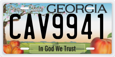 GA license plate CAV9941