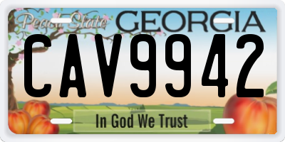 GA license plate CAV9942