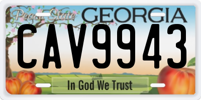 GA license plate CAV9943