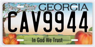 GA license plate CAV9944