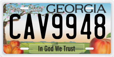 GA license plate CAV9948