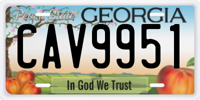 GA license plate CAV9951