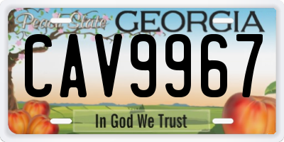 GA license plate CAV9967