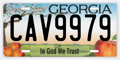 GA license plate CAV9979