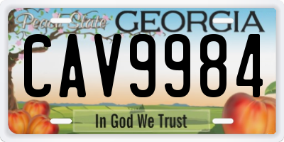 GA license plate CAV9984