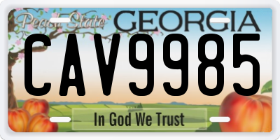 GA license plate CAV9985