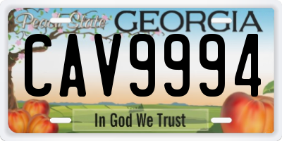GA license plate CAV9994