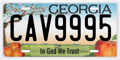 GA license plate CAV9995