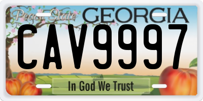 GA license plate CAV9997