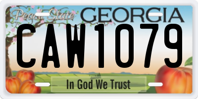 GA license plate CAW1079