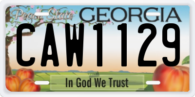 GA license plate CAW1129