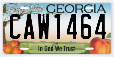 GA license plate CAW1464