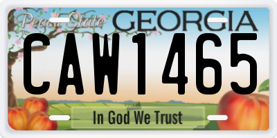 GA license plate CAW1465