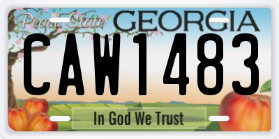 GA license plate CAW1483