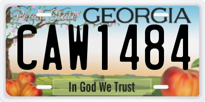 GA license plate CAW1484