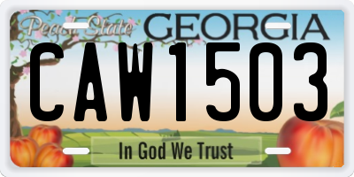 GA license plate CAW1503
