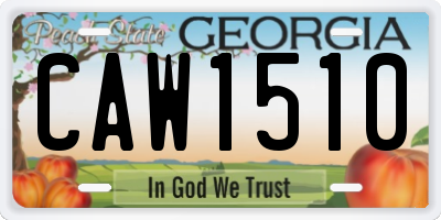 GA license plate CAW1510