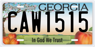 GA license plate CAW1515