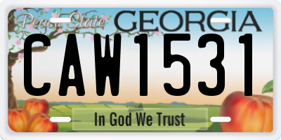 GA license plate CAW1531