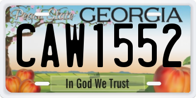GA license plate CAW1552