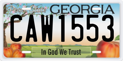 GA license plate CAW1553