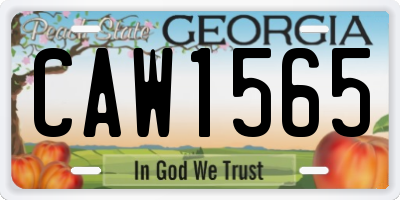 GA license plate CAW1565