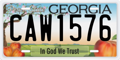 GA license plate CAW1576